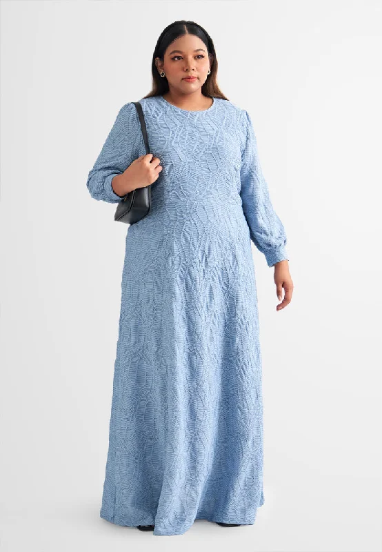 DramaticAnnie Elegant Unique Textured Long Dress