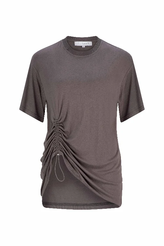 Sport-meets-streetCURAAE Esme Short Sleeves Crew Rib T-Shirt in Stone