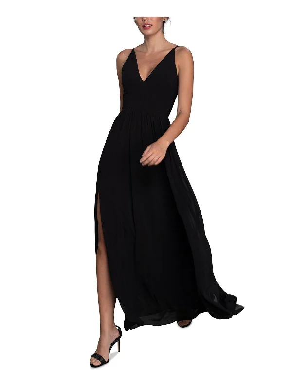 Clean-cutFelicia Womens V-Neck Fit & Flare Midi Dress