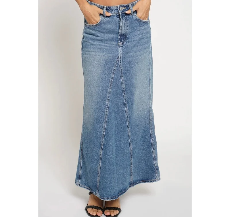 Minimal-glamFIT FLARE DENIM MAXI SKIRT