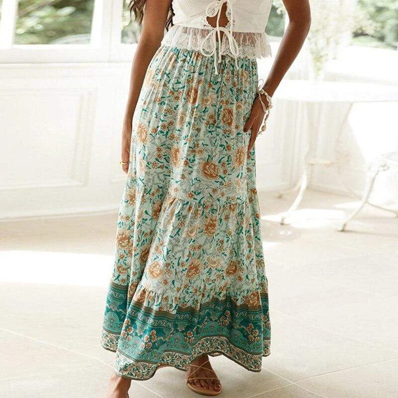 Moto-inspiredFleur Floral Maxi Skirt