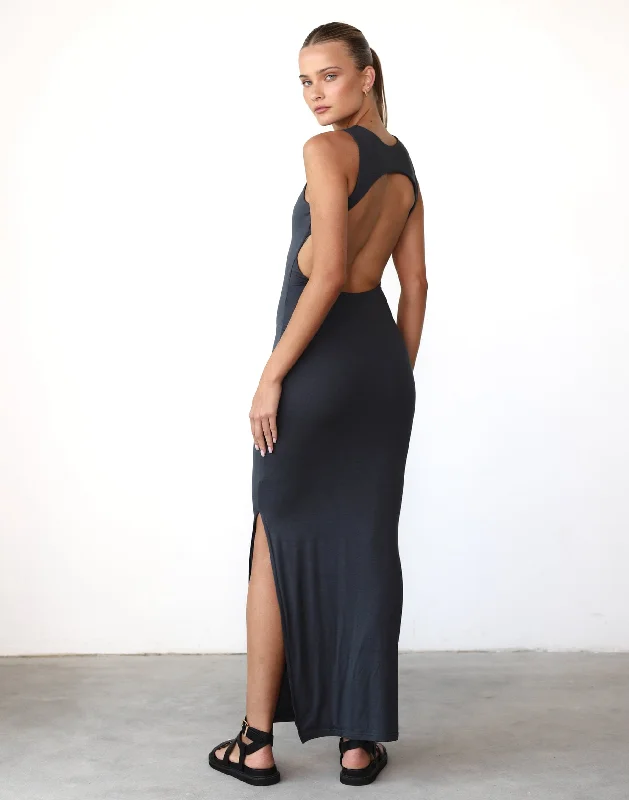 LavishForget It Maxi Dress (Charcoal)