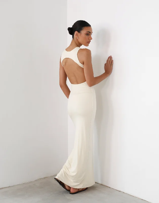 Cyber-glamForget It Maxi Dress (Cream)