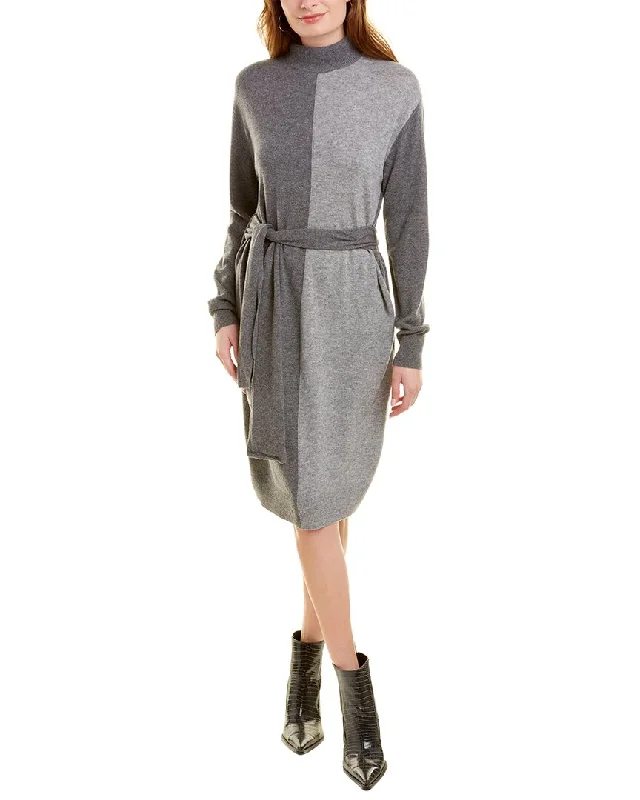 Classic-cutHalston Bria Turtleneck Wool & Cashmere-Blend Sweaterdress