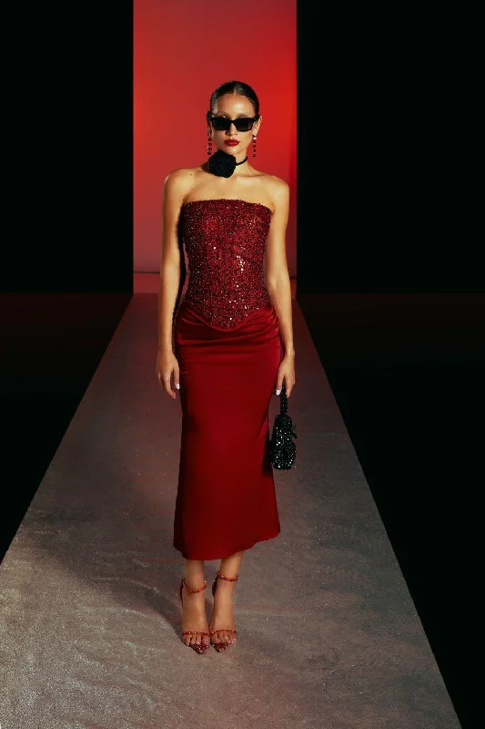 Sophisticated old-worldHarlow Fit and Flare Knotted Silk Midi Skirt