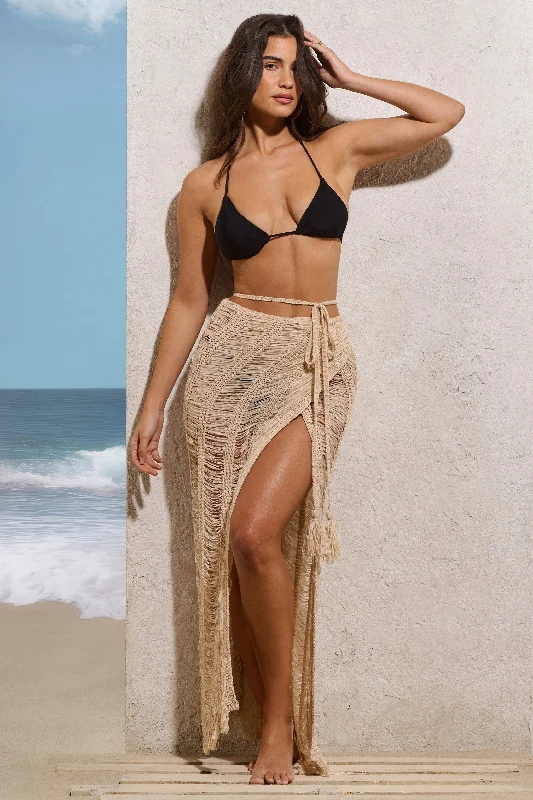 Island eleganceHavana | Sand Crochet Wrap Maxi Skirt