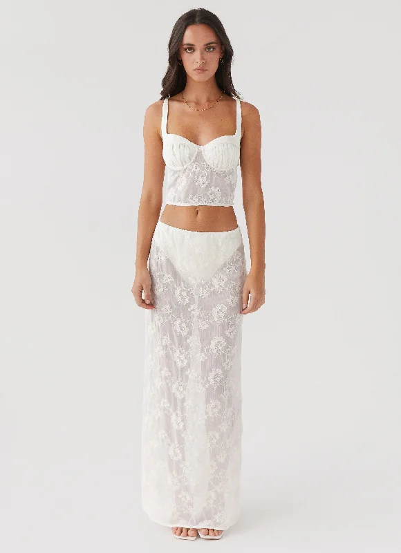 MinimalistIn The Clouds Maxi Skirt - Ivory Petal