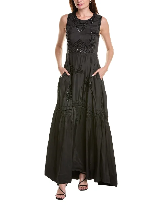 Refined-modernJohnny Was Rose Noir Maxi Dress