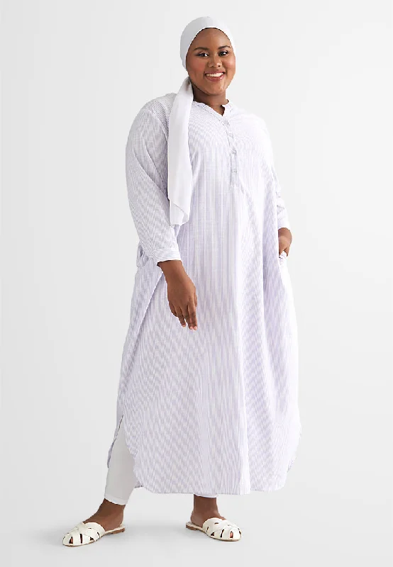 Pastel dreamLaura Stripes Long Shirt Jubah Dress