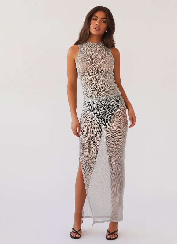 Sartorially-sharpLove Bomb Knit Maxi Skirt - Moon Storm