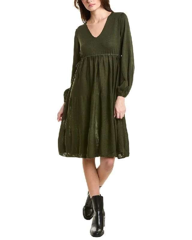 White-on-whiteMax Studio Elbow-Sleeve Sweaterdress