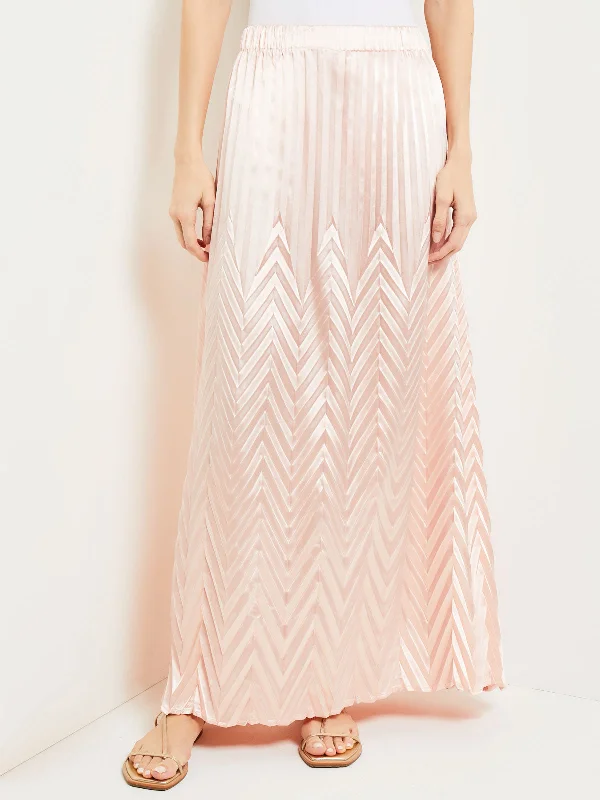 Bodycon perfectionMaxi A-Line Skirt - Chevron Textured Crepe de Chine