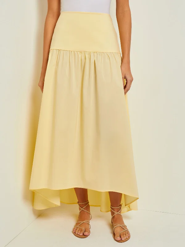 Femme fataleMaxi High-Low Skirt - Flounce Cotton