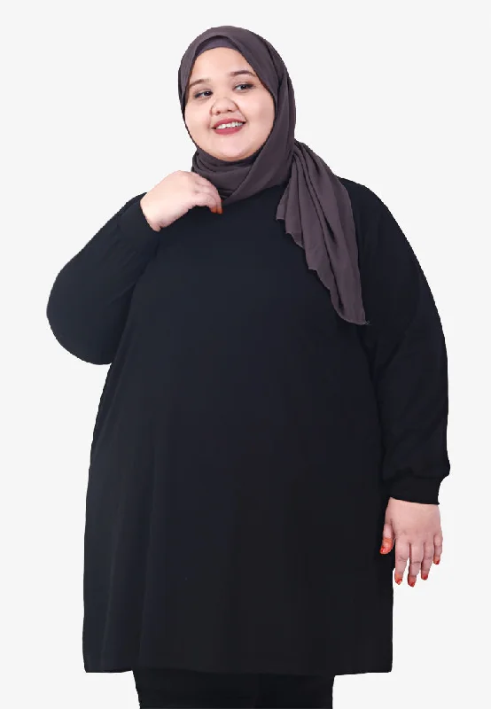 GlamorousPocca Long Sweater Dress Tee - Black
