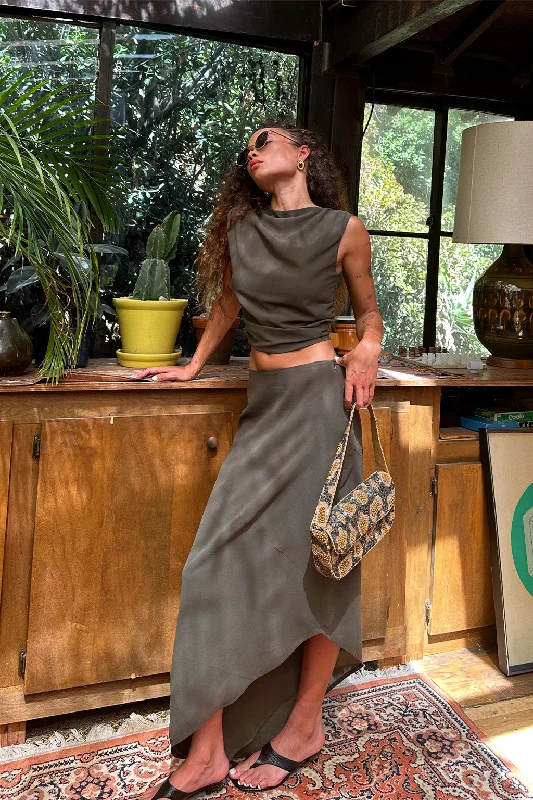 Refined-modernMila Olive Maxi Skirt