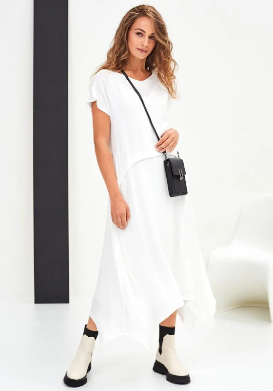 Ultra-feminineNaya Curved Hem Long Dress, White