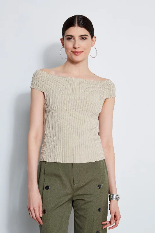 TrendyOff Shoulder Rib Sweater