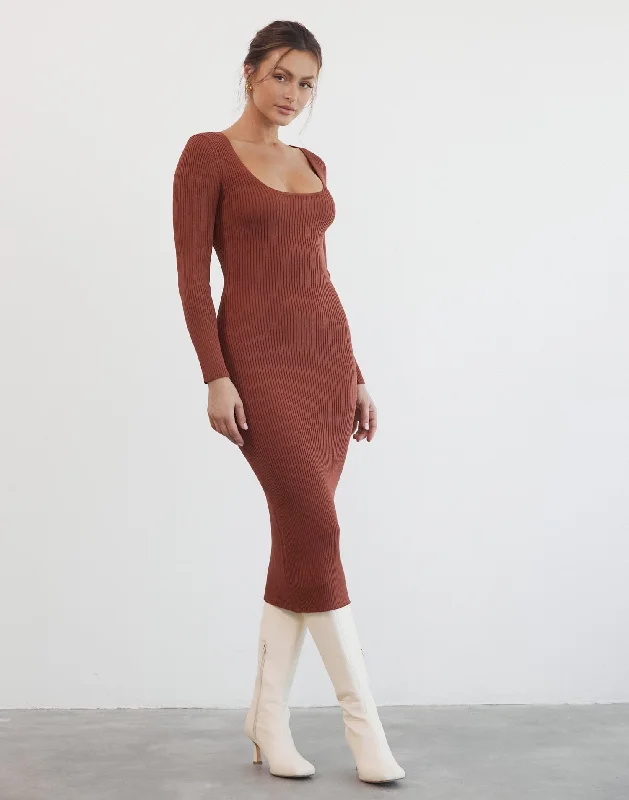 Monochrome-coolPavel Maxi Dress (Rust)
