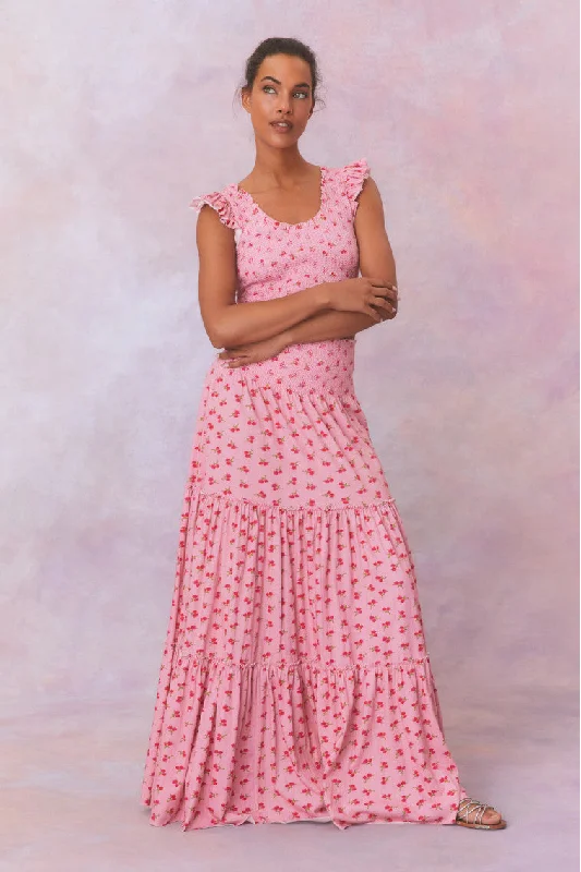 High-streetPhia Floral Printed Smocked Maxi Skirt