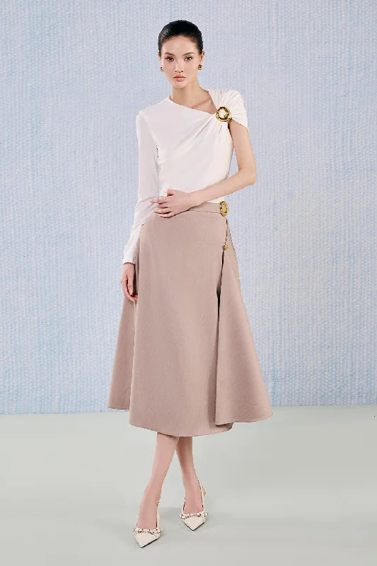 Urban-chicPyrite A-line Flared Viscose Midi Skirt