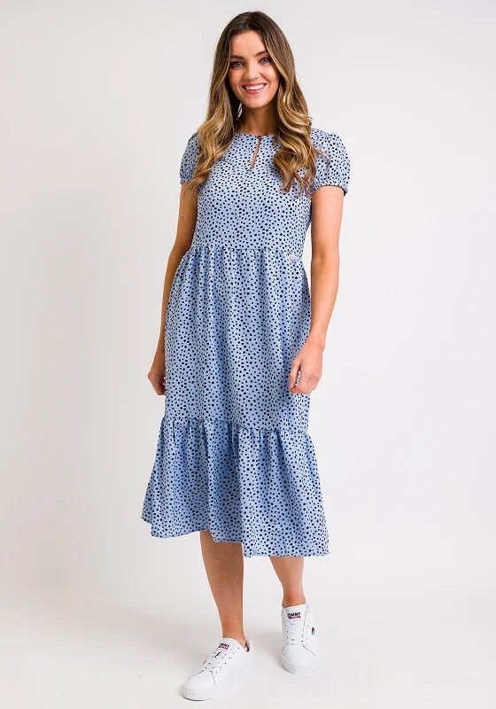 Military-inspiredRant & Rave Amilia Flared Midi Dress, Blue