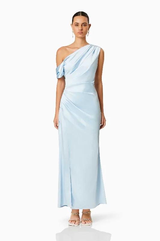 Hepburn-esqueRetreat Maxi Dress In Blue