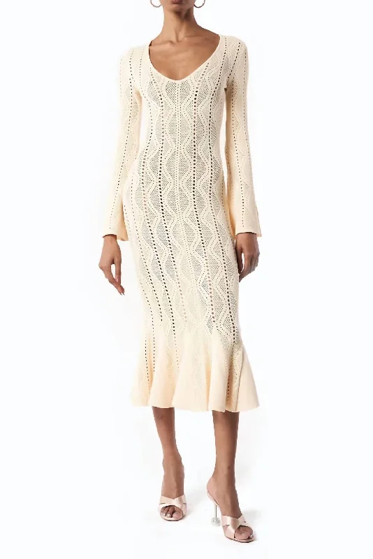 Tastefully-boldRio Knit Dress in White Smoke