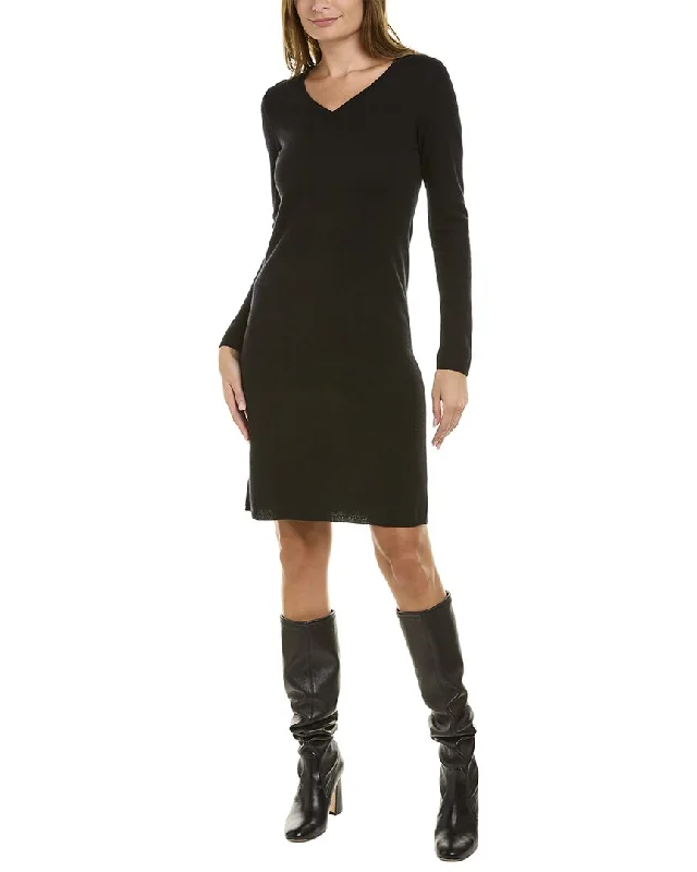 Utility-glamsofiacashmere V-Neck Cashmere Sweaterdress