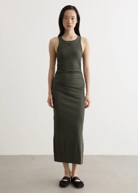 Graceful movementSoft Cotton Rib Tank Top Long Dress