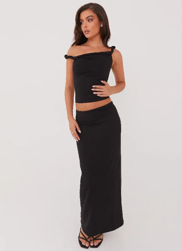 Sleek-functionalitySolace Soul Maxi Skirt - Black