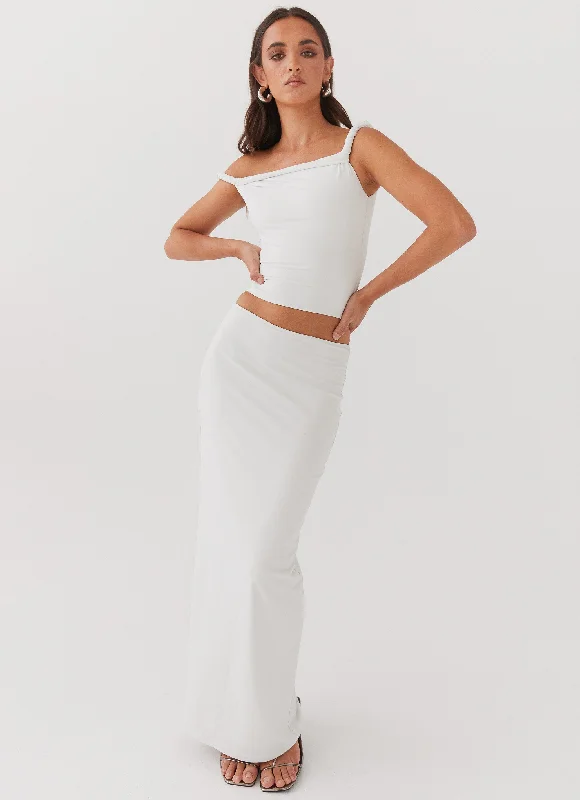 Ultra-feminineSolace Soul Maxi Skirt - Ivory