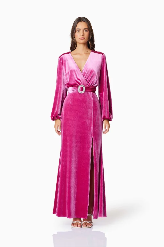Luxe-minimalismSolene Eventwear Maxi Dress In Pink