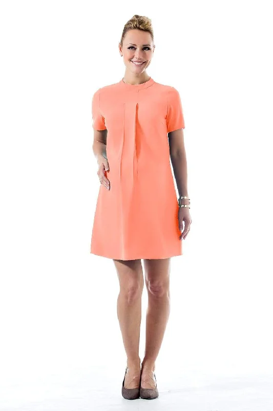 TimelessCarla High Neck Short Sleeve Nursing Dress Peach