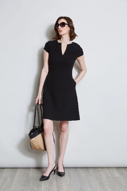 Sleek & structuredShort Sleeve Dart Dress