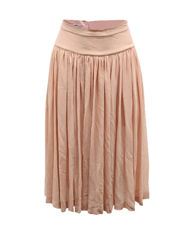 Crisp & refinedStella McCartney Flared Midi Skirt in Pink Silk