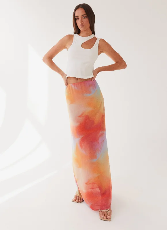 ContemporarySunlight Cascade Maxi Skirt - Rainbow Radiance