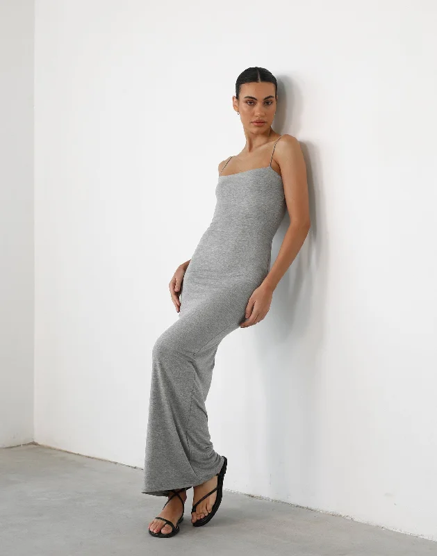 Elegant draperyTammy Maxi Dress (Grey Marle)