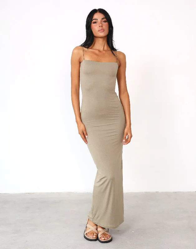 LuxuriousTammy Maxi Dress (Light Khaki)