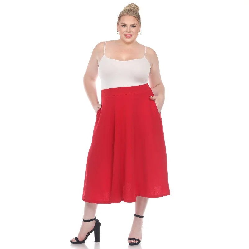 Hepburn-esqueTasmin Flare Midi Skirts - Plus