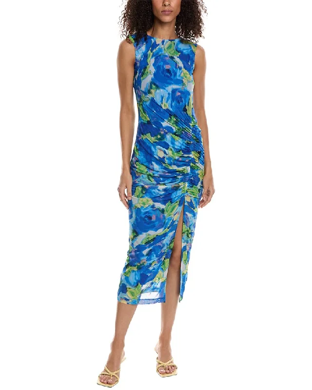 Biker-glamTaylor Printed Mesh Maxi Dress