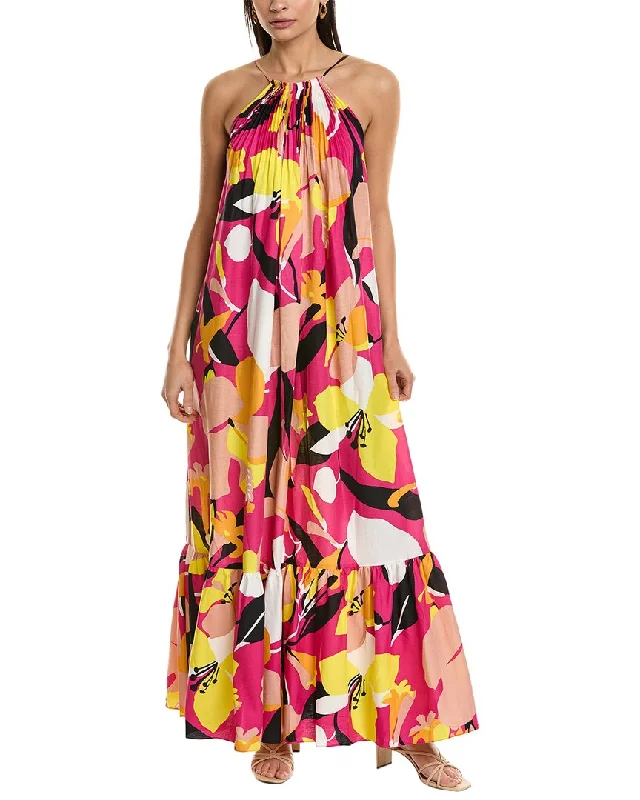 Hollywood-glamTed Baker Strappy Linen-Blend Maxi Dress