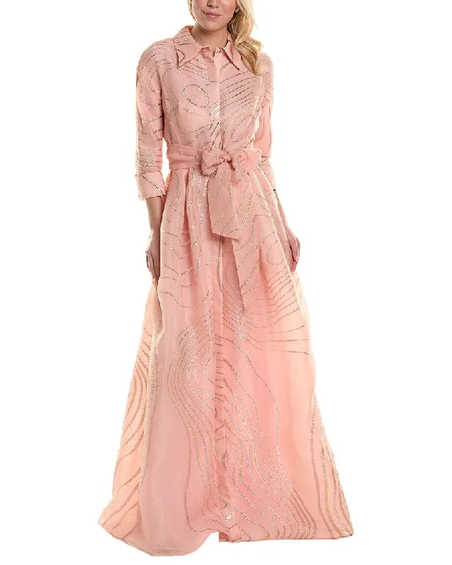 Desert-chicTeri Jon by Rickie Freeman Jacquard Shirt Gown
