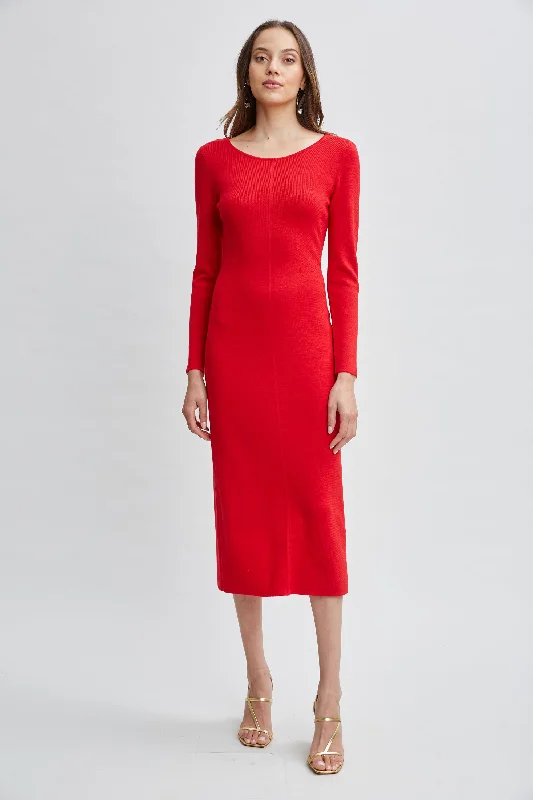 Daring yet classyWool Draped Chain Sweater Dress