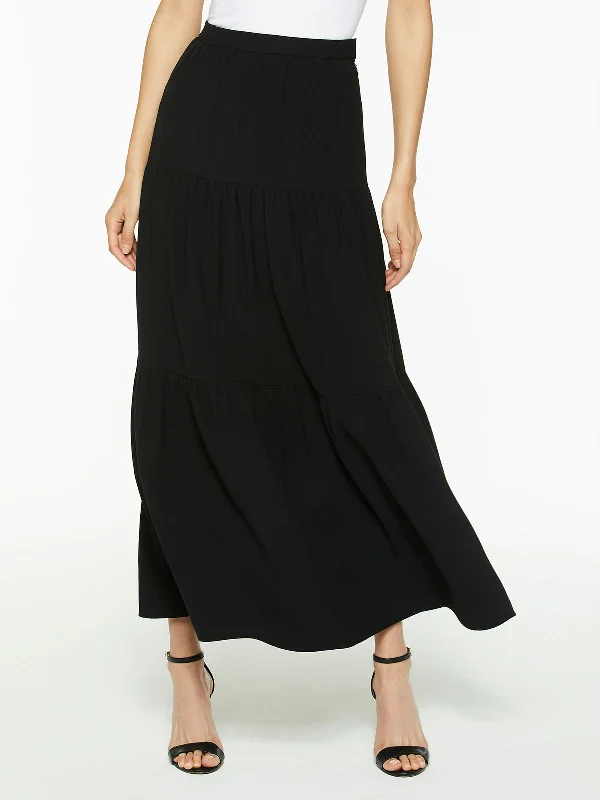 Regal beautyTiered Light Flounce Maxi Skirt