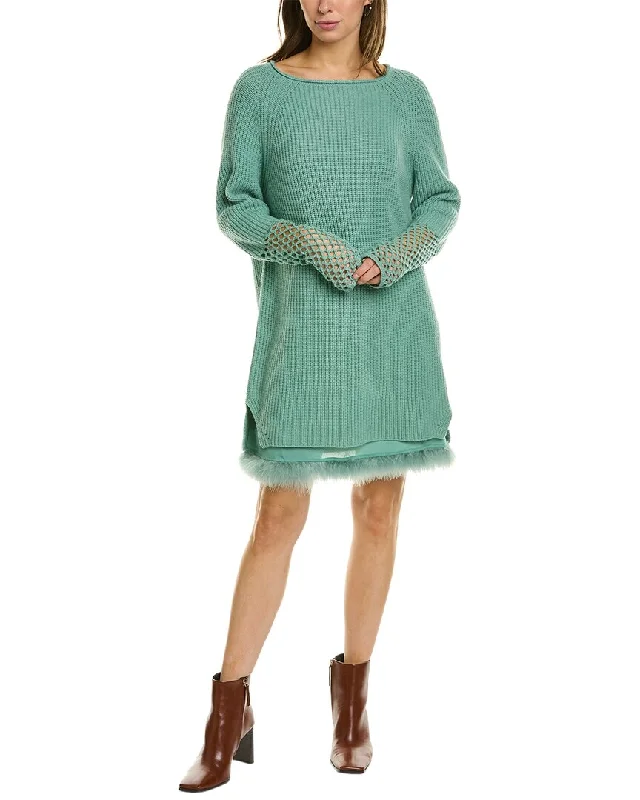 Urban-chicTWINSET Layered Wool & Cashmere-Blend Sweaterdress