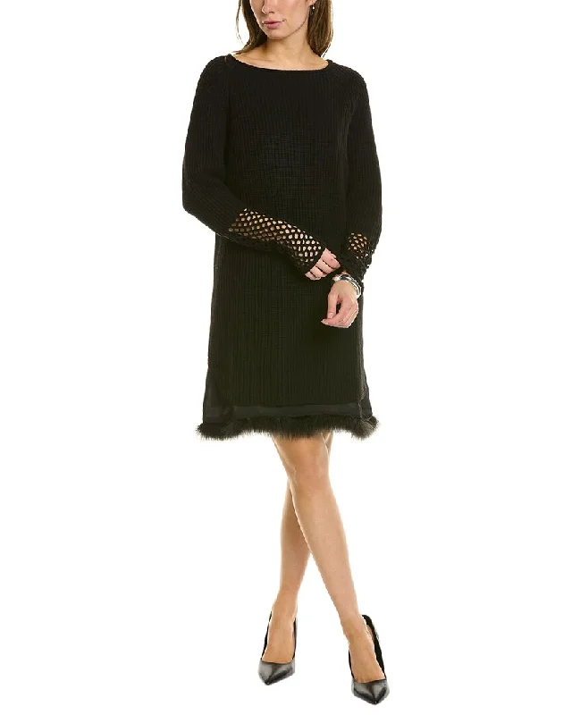 Avant-gardeTWINSET Layered Wool & Cashmere-Blend Sweaterdress
