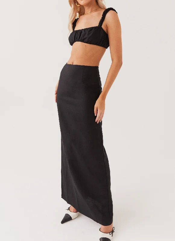 Effortlessly enchantingValencia Villa Maxi Skirt - Black