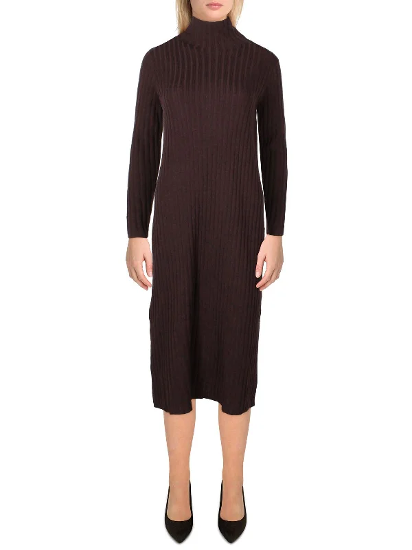 Victorian-inspiredWomens 100% Extra Fine Merino Wool Knee Sweaterdress