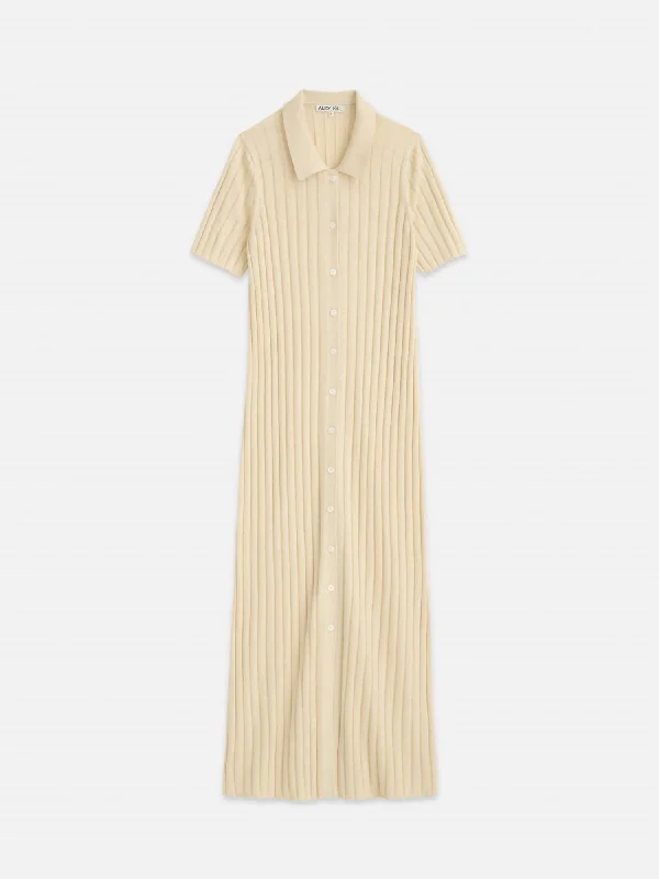 Sporty-streetWomen's Alice Ribbed Sweater Dress In Ivory