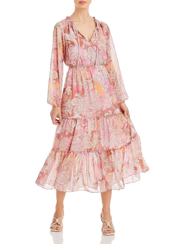 Chic-tailoredWomens Chiffon Printed Maxi Dress